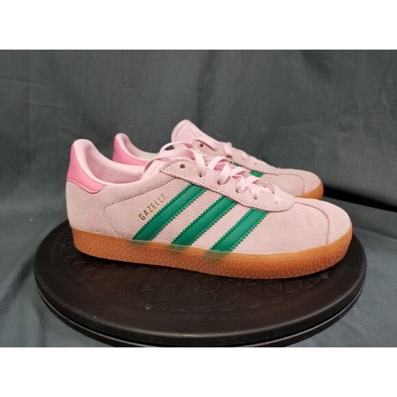 Adidas Gazelle C Girls Sneakers Suede Green Pink Size 3 NEW NO BOX! - Picture 9 of 11